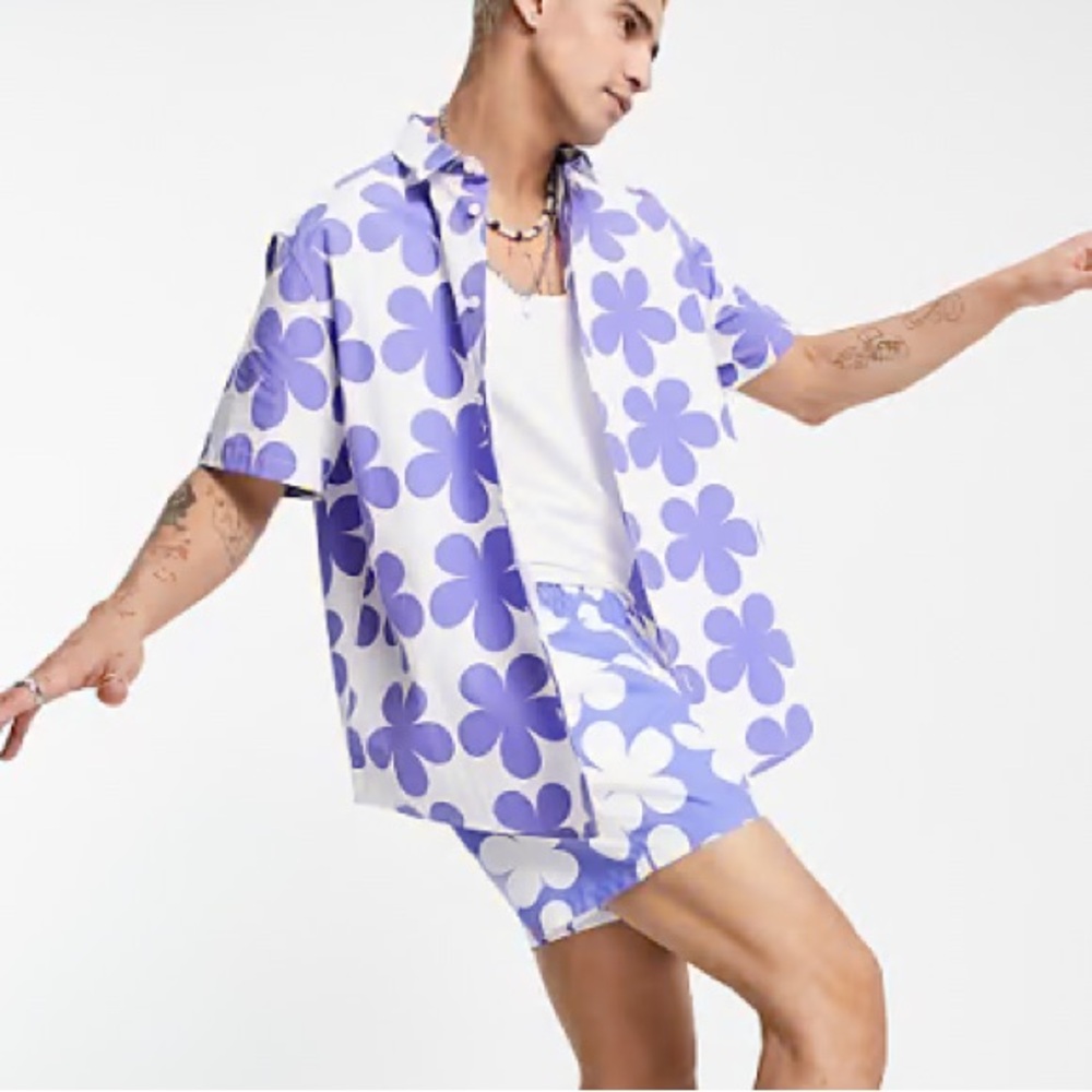 ASOS Purple Floral Shirt